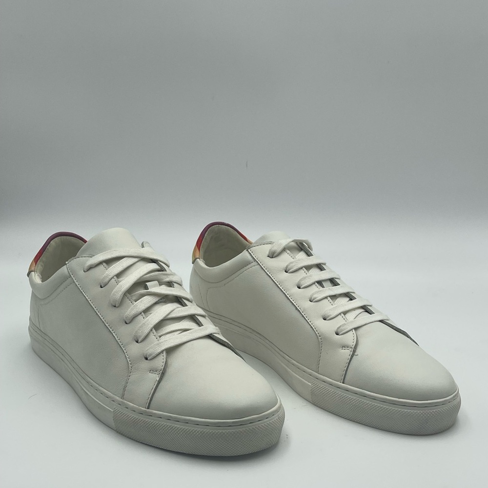 BLAKE MCKAY Jay Low Top Sneakers in White Rainbow Leather SZ 10-MSRP $125